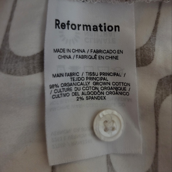 Reformation Vicki Women's Long Sleeve Cotton Frequency Print Mini Dress Size 4 - Picture 16 of 16